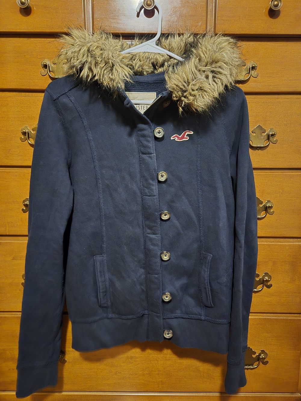 Y2K Original Hollister Zip Up with Faux-Fur Trim